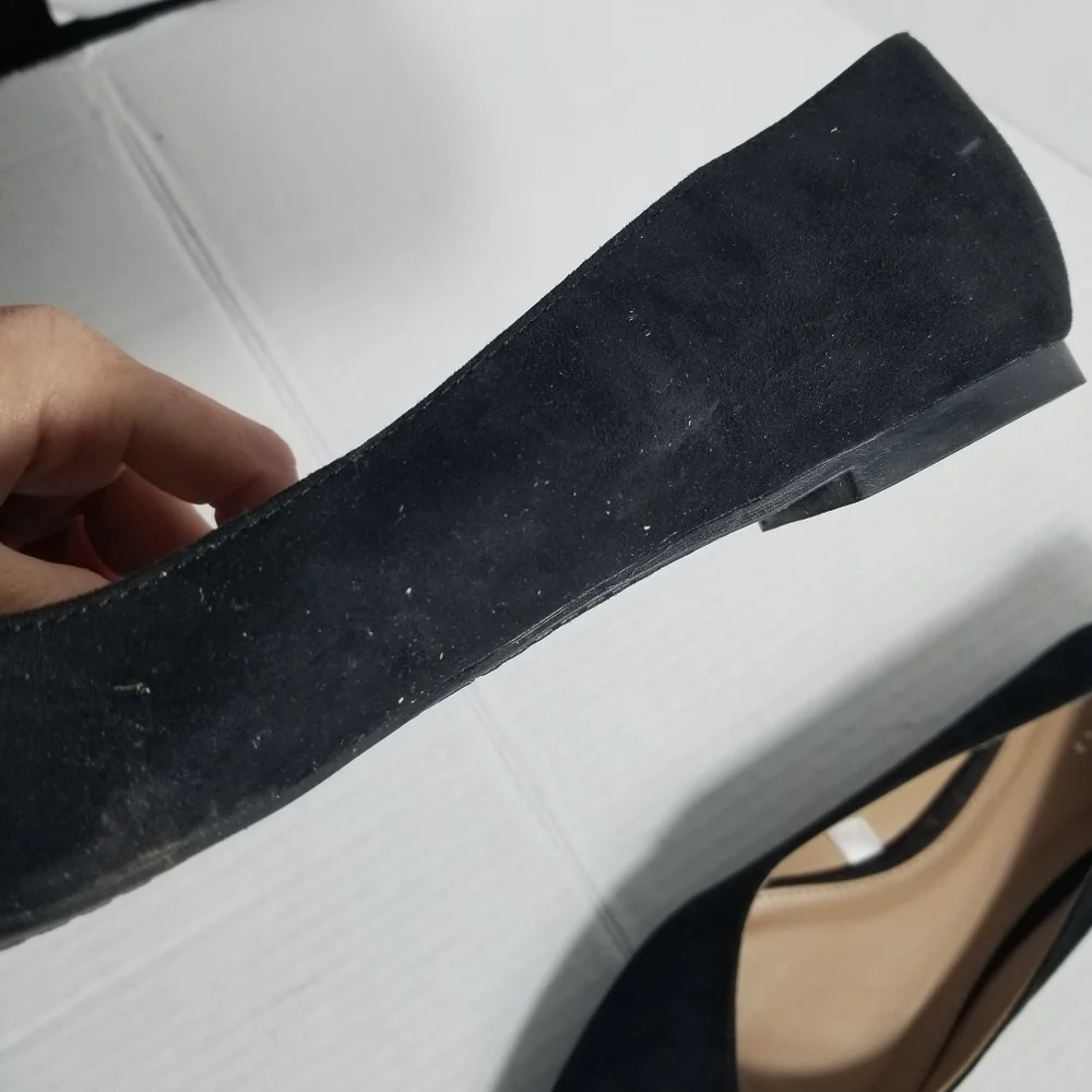 A NEW DAY BLACK SMALL HEEL SLIP ONS SIZE 9